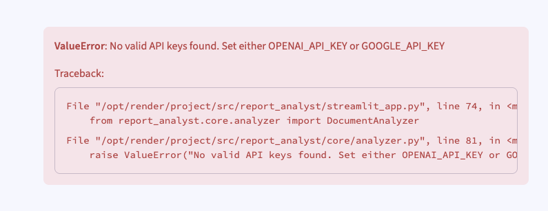 Open Sustainability Analyst error asking for OPENAI_API_KEY